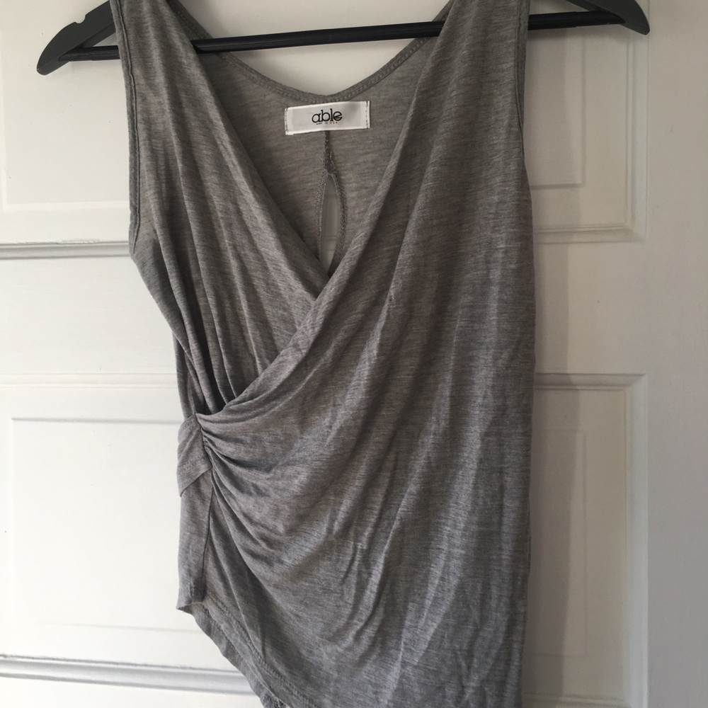 Nordstrom Thin Grey Wrap Top